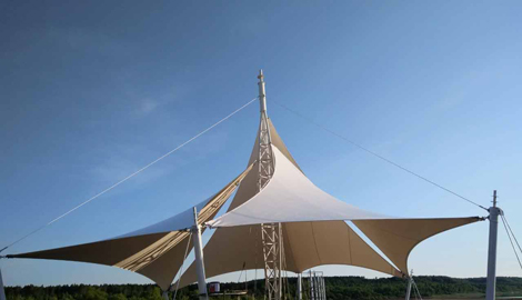 沈阳张拉膜自由边界段数与几何设计的关系